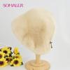 SOMALER Women Winter Fur Hats Hand Sewn Natural Mink Fur Bucket Caps Warm Fashion Plain Russian Female Windproof Earflap Beanie