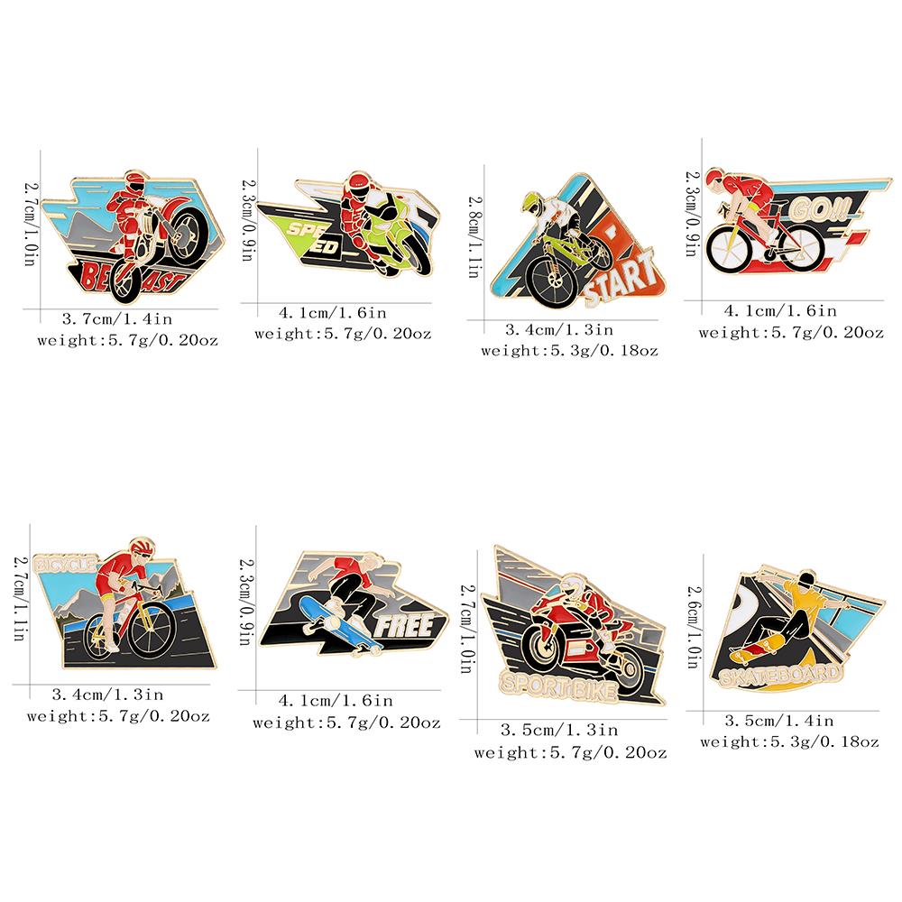 Sporty Beast Speed Motorcycle Enamel Brooches Start Go Sport Bike Bicycle Golden Pins Street Free Skateboard Badge
