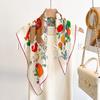 Tree of Life Double Crepe Handmade Curled Silk Scarf Temperament Light Luxury Silk Silk Scarf Fashion Advanced Mulberry Silk Square Scarf