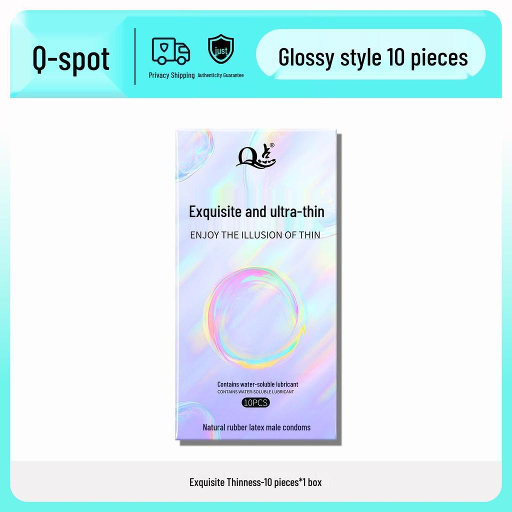 Q Point Ultra-Thin Lubricated Condoms - 10 Count Moisturizing & Safe for Adult Family Planning