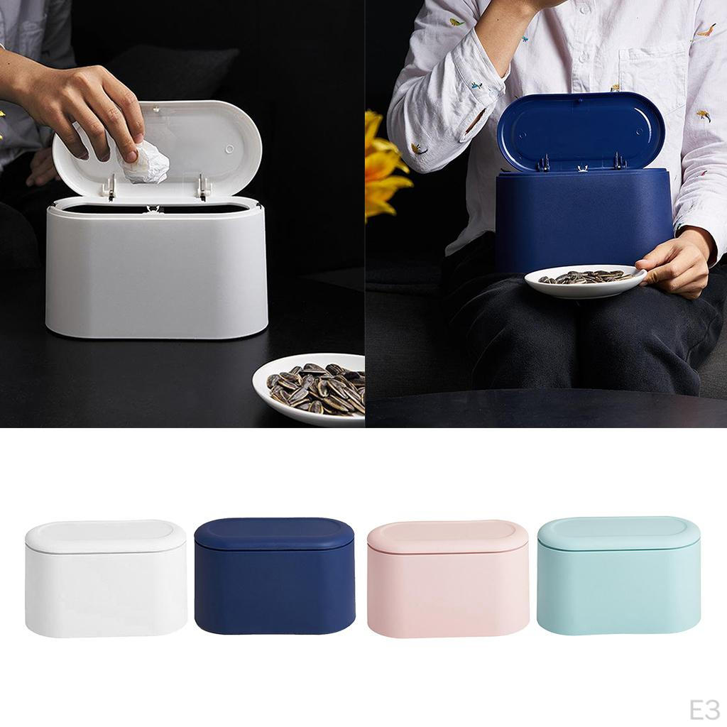 Compact Trash Receptacle with Secure Lid for Desk or Car