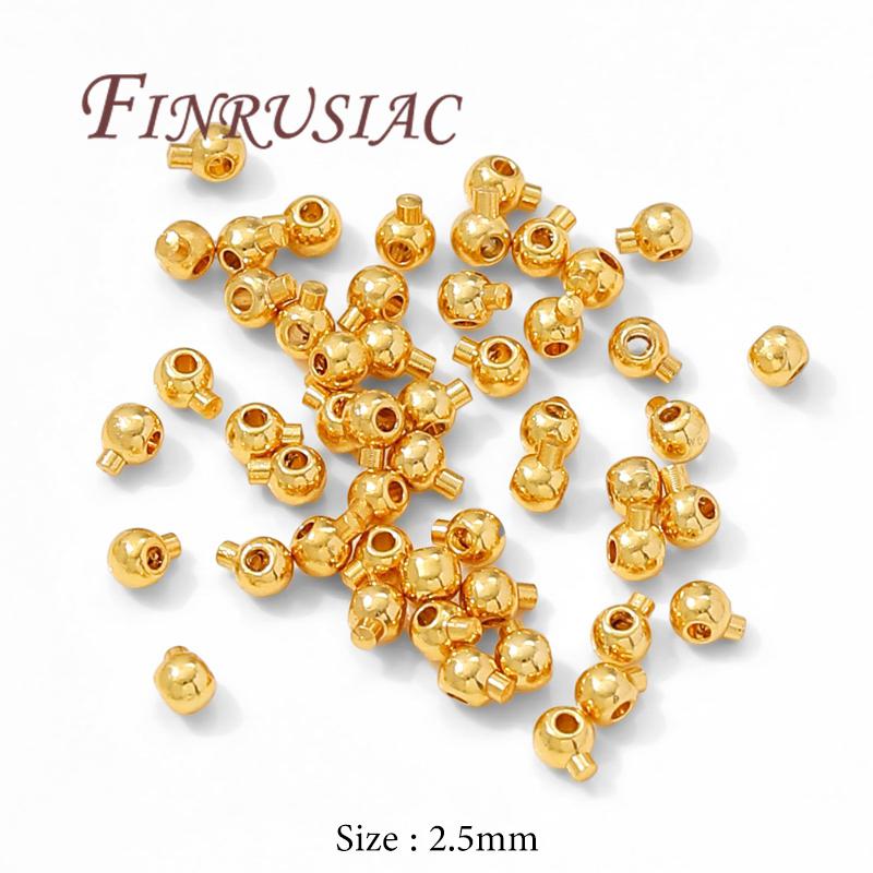 10/20Pcs 18K Gold Plated Crimp Ends,Silver Crimp Beads,Round Crimp End Beads,DIY Jewelry Making Supplies 10 pieces