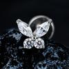 Right Grand ASTM F136 Titanium 16G Mini Butterfly CZ Labret Tragus Cartilage Conch Forward Helix Stud Nose Piercing Body Jewelry