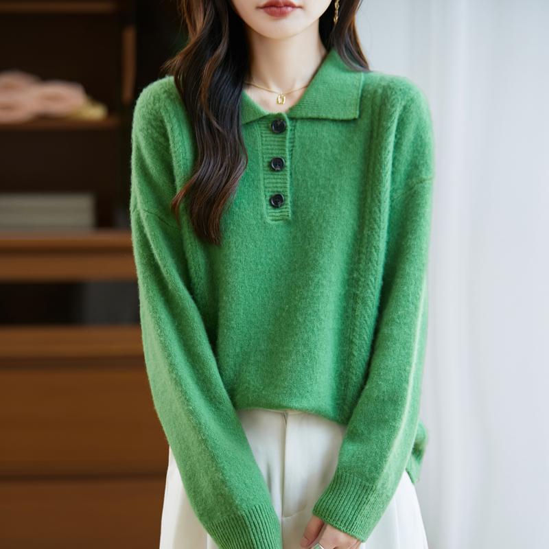 Women's cashmere sweater Qinghe cashmere 30% cashmere 70% wool autumn and winter pullover warm and fashionable