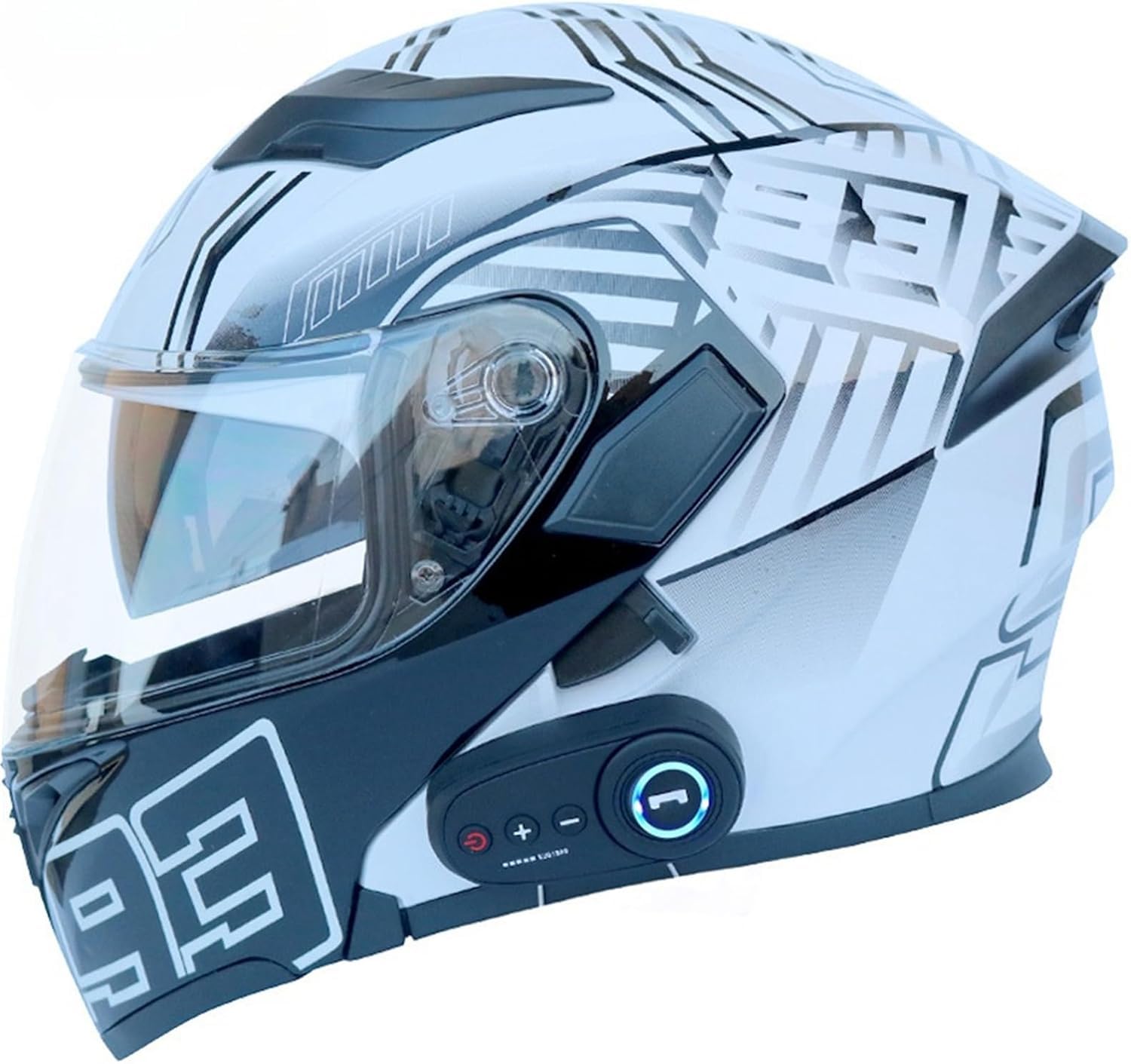 

MOTOBOSS System Helmet, Motorcycle Helmet with Bluetooth, Flip Up Helmet, Full Face, Motorcycle, Men s, Large