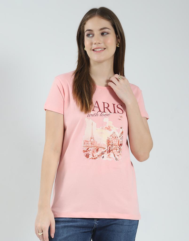 Monte Carlo Womens Printed Round Neck Half Sleeve Regular Fit Cord Set