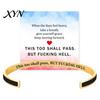 Bracciale da Donna Ispirazionale a Bracciale, Braccialetto con Mantra 'Anche Questo Passerà', Bracciale da Uomo Motivazionale con Messaggio Nascosto, Regolabile, Incoraggiamento