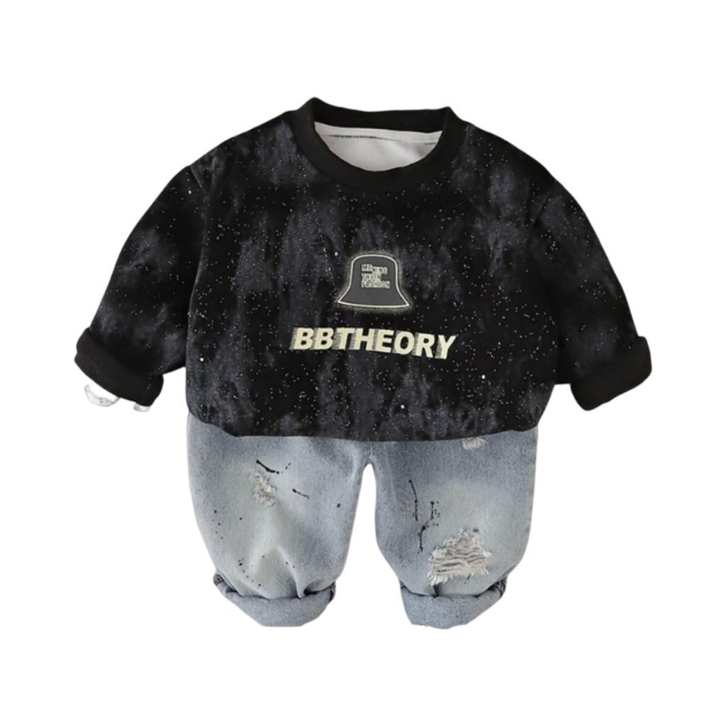 Dětská ležérní souprava s dlouhým rukávem, pohodlné každodenní oblečení