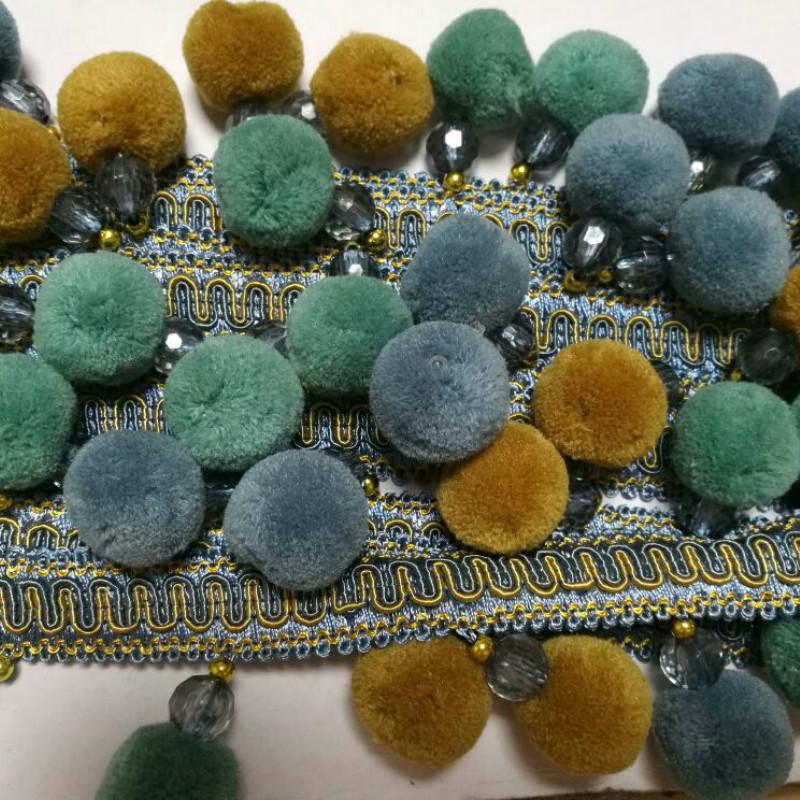 1 metr Evropský styl Pompom kuličková krajková lemovka Kuličková stuha Třásně Řemesla DIY Dekorace pohovky záclony Šicí příslušenství Čalounění Lemování