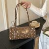 2026 Spring & Summer New Fashion Cute Dots Glossy PU Boston Shoulder Bags Retro Fresh Exquisite Stylish Design Women's Handbags