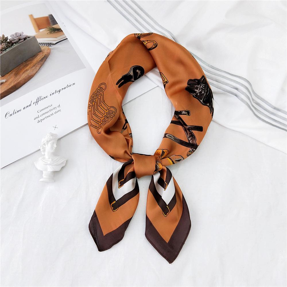 70 Stripes Small Silk Scarf - Women's Spring/Summer/Autumn Versatile Korean Neck Protection Neck Scarf
