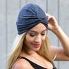 Solid Color Pleated Women Cancer Chemo Hat Beanie Turban Head Scarf Wrap Cap