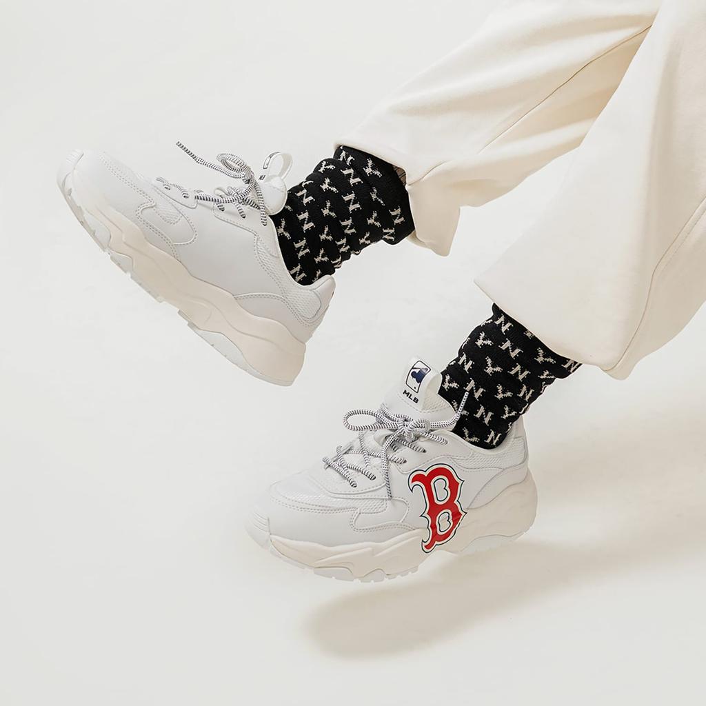 MLB Big Ball Chunky Boston Red Sox Textile, Artificial Leather Abrasion Resistant Lightweight Height Increasing Low Top 3ASHC312N-43RDD