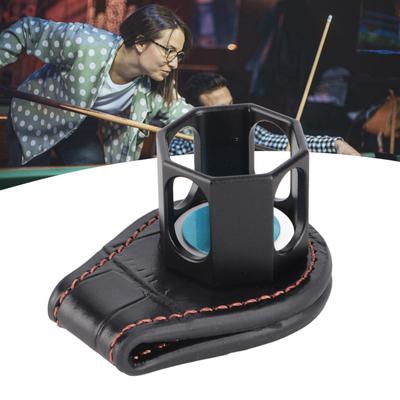 Billiard Chalk Holder Black Magnetic Pool Cue Chalk Holder Lightweight Aluminum Alloy and Leather for Pool Competition