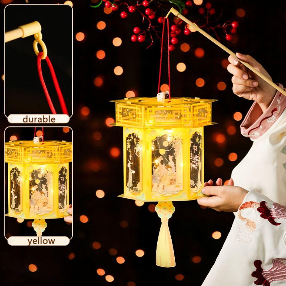 Leuchtende Laternen zum Mittherbstfest Cartoon Vintage Hängelampe Festival-Laterne Kinder