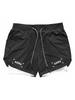 Shorts de Corrida ao Ar Livre Masculino Plus Size com Camada Dupla e Múltiplos Bolsos