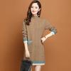 Fleece and Thickened Mid-length Sweater for Women Loose Half Turtleneck Knitted Sweater Fashionable and Casual Hip-hugging Knitted Dress