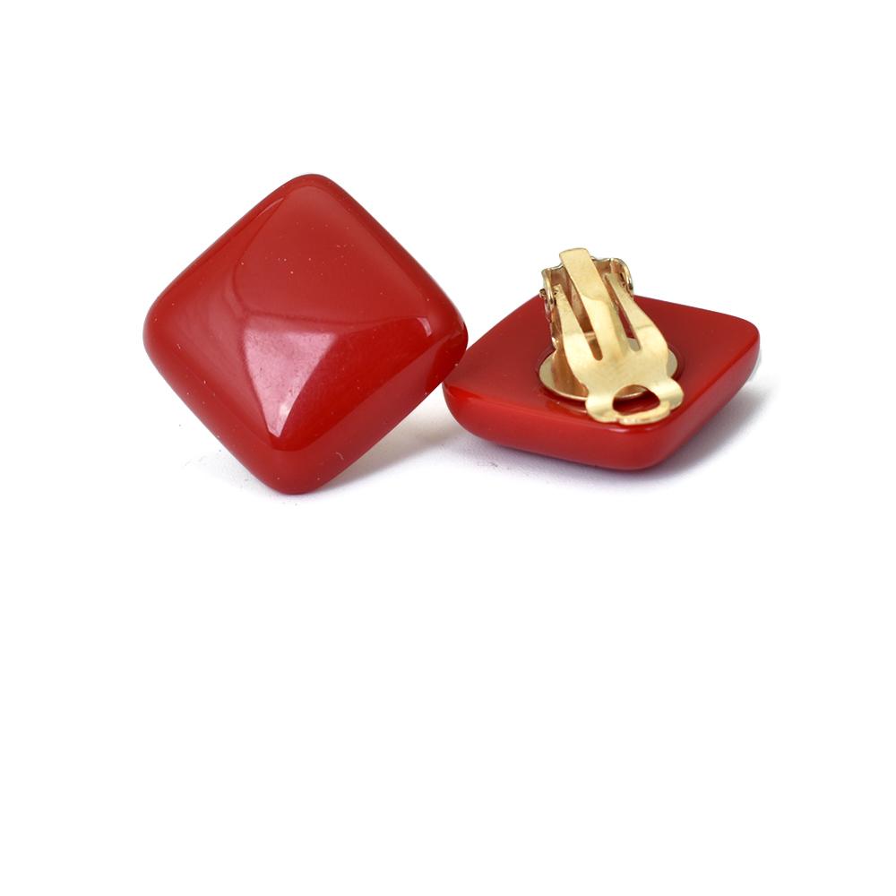 Non Pierced Earcuffs For Women Yellow Red Square Resin Ear Clip On Earrings Geometric Jewelry Boucle Oreille Femme