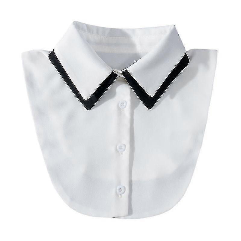 Women's Fake Collar Shirt, Black White Blouse Collar, All-Match Sweater
