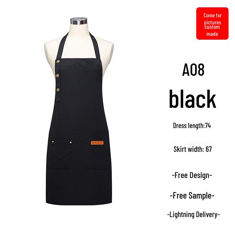 Men's Waterproof Oil-proof Logo Print Kitchen Apron for Home & Commercial Use