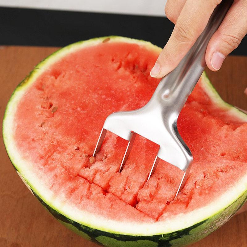 Watermelon Cutter Slicer Tool Fruit Cutter Kitchen Gadgets Fruit Knives Fork