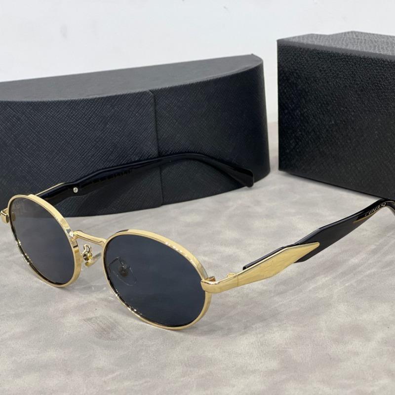 Retro Fashion Metal Round Frame Sunglasses Unisex Street Snap Slimming Large Face Women's Men's Popular Sun Glasses