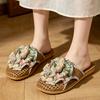 Womens Summer Slippers Sandal Fashion Linen Flip Flops Comfortable Casual Beach Shoes