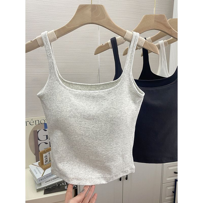 

Белый слинг с нагрудной подушечкой Женское нижнее белье Весна/Лето 2025 Новый красивый бюстгальтер с открытой спиной Интегрированный жилет Прилегающий базовый топ Light gray Free size (45.00 kg-62.50 kg