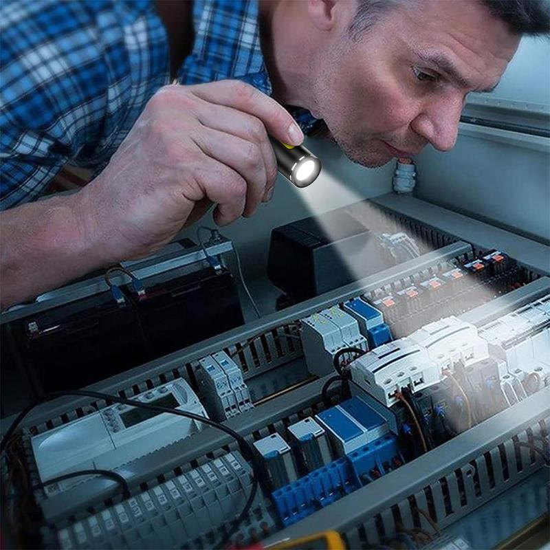 Type-C LED Handheld Strong Light Pocket Keychain Flashlight Mini Flashlight Small Torch Light Outdoor Hiking Camping Accessories