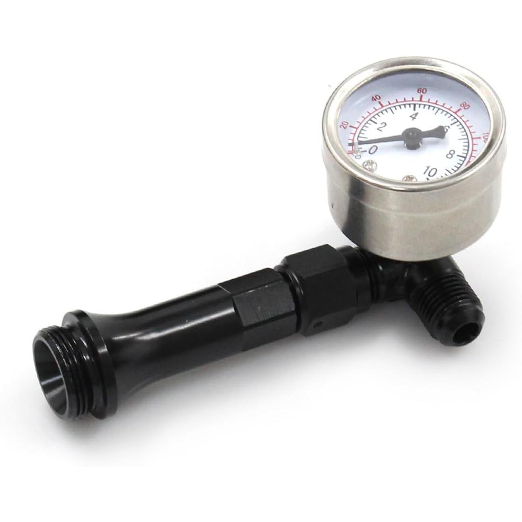 Geflochtene AN6-Doppelzufuhr-Vergaser-Kraftstoffleitungs-Doppelpumpe mit Vakuum-Manometer aus Aluminiumlegierung