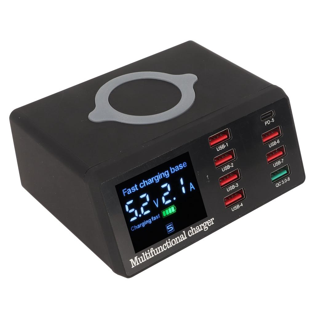 Ładowarka USB 100W 8 Portów Stacja Ładowania USB QC 3.0 Ładowarka Bezprzewodowa PD18W Inteligentnie Kompatybilna