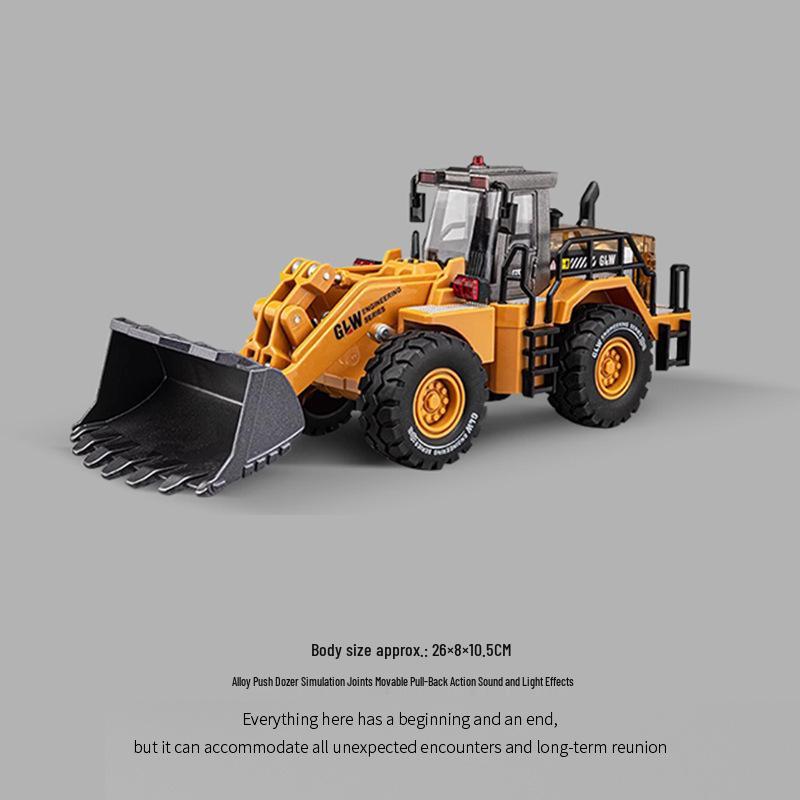 Steel Power Alloy Wheel Loader Toy - Bulldozer & Engineering Vehicle for Kids