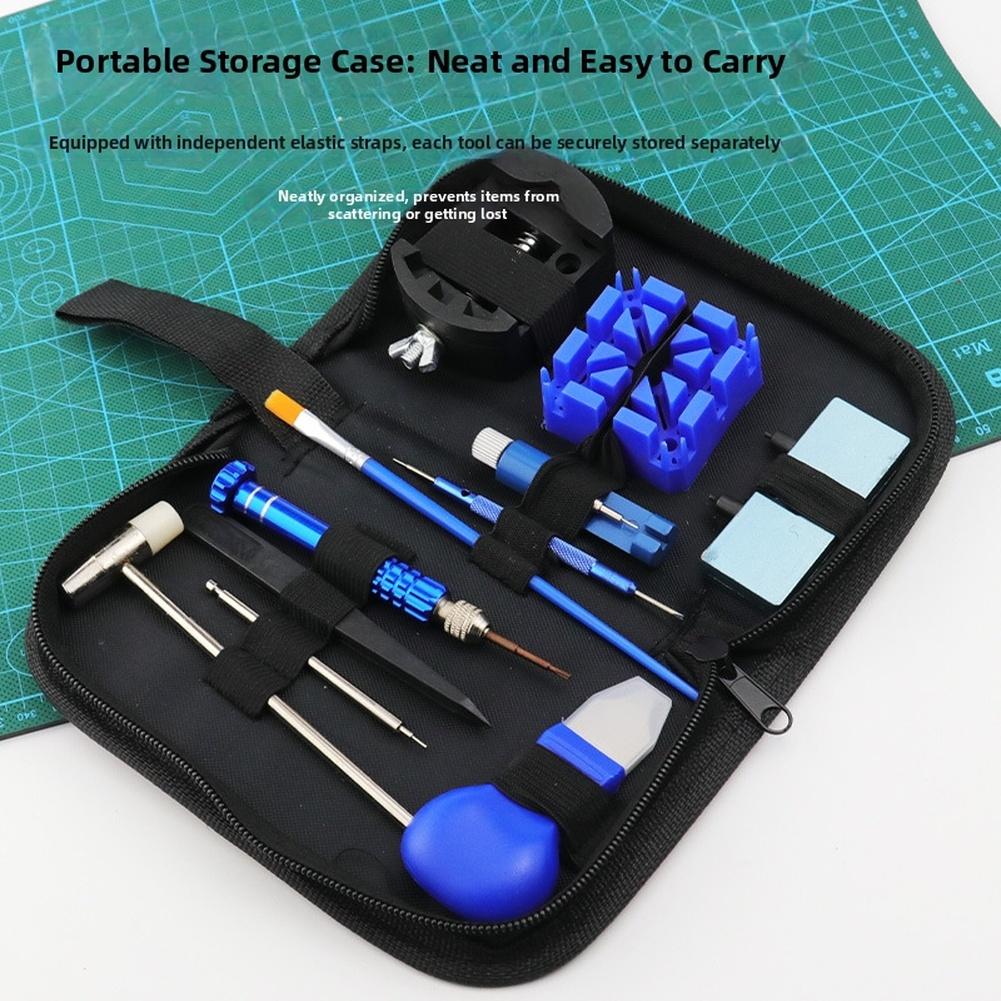 Watch Repair Tool Kit 11 Piece With Case Opener Screwdriver Spring Bar Remover For Watch Band Adjustment Battery Replacement