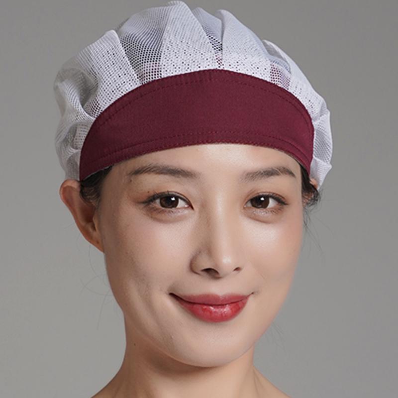 Breathable Dustproof Women's Work Cap - Mesh Chef Hat for Kitchen Hygiene, Oil & Smoke Proof