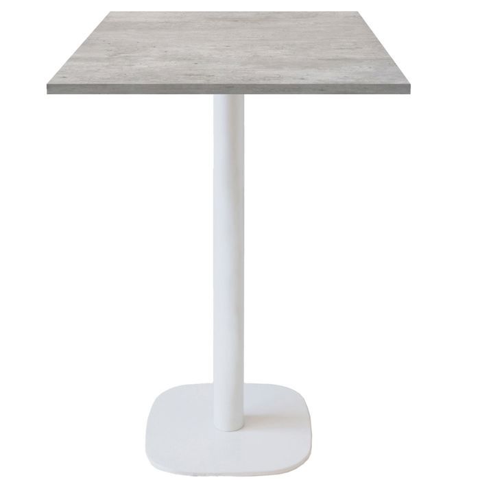 60 X 60 Cm High Table - Round Model with White Natural Concrete Base
