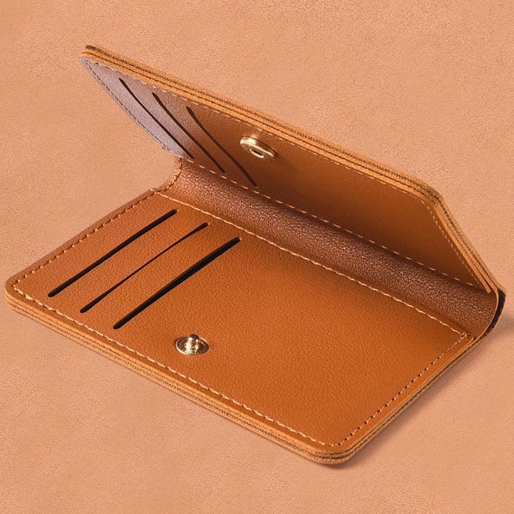 Multi Pouch Mini Wallet Korean Style Snap Button Coin Purse Simple Solid Color Card Bag  Women