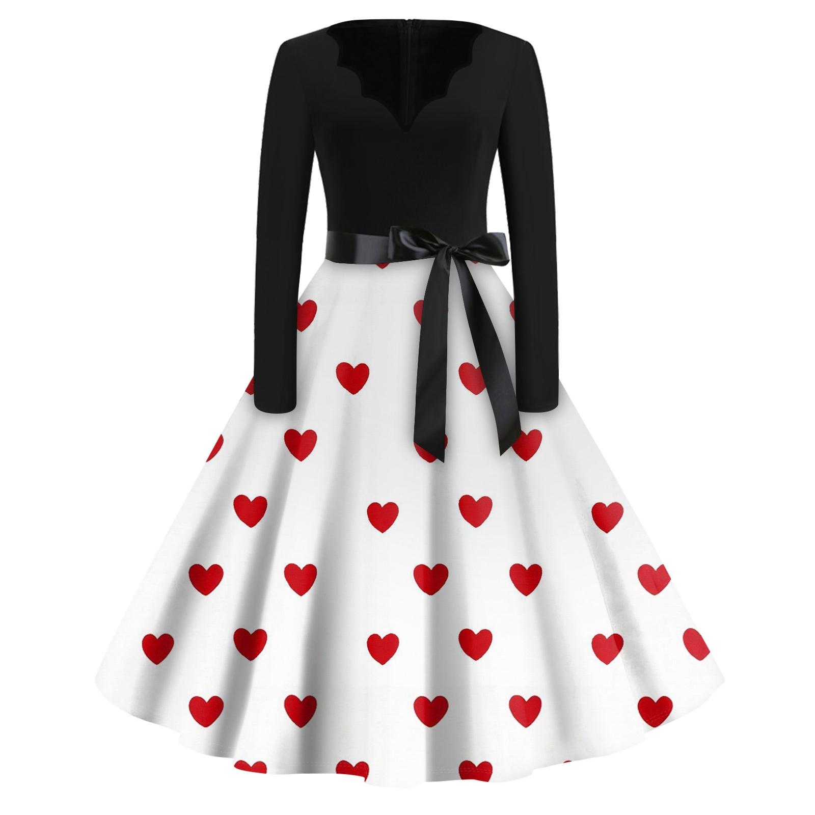 

Платье-клеш с принтом для женщин, платье с длинным рукавом, ажурные платья для вечеринок и повседневной носки XL белый