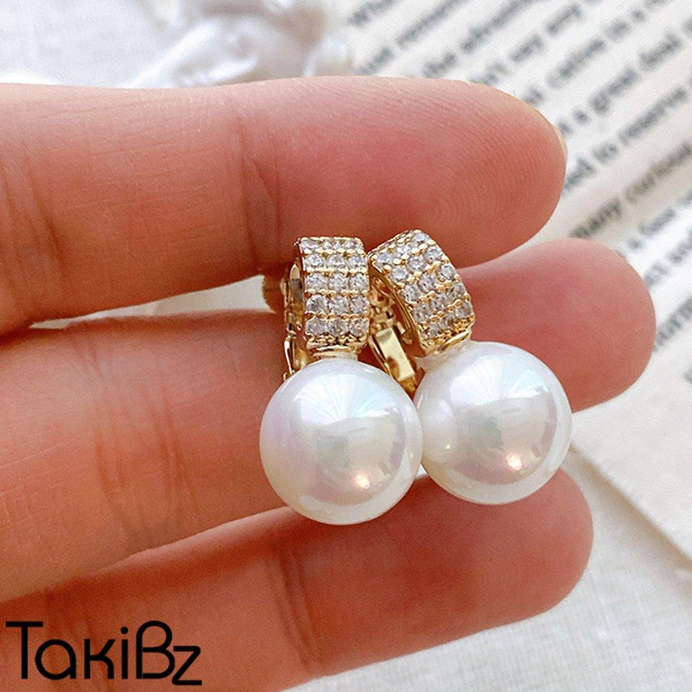 Cubic Boleyn Pearl Earrings (Available as a Cuff)