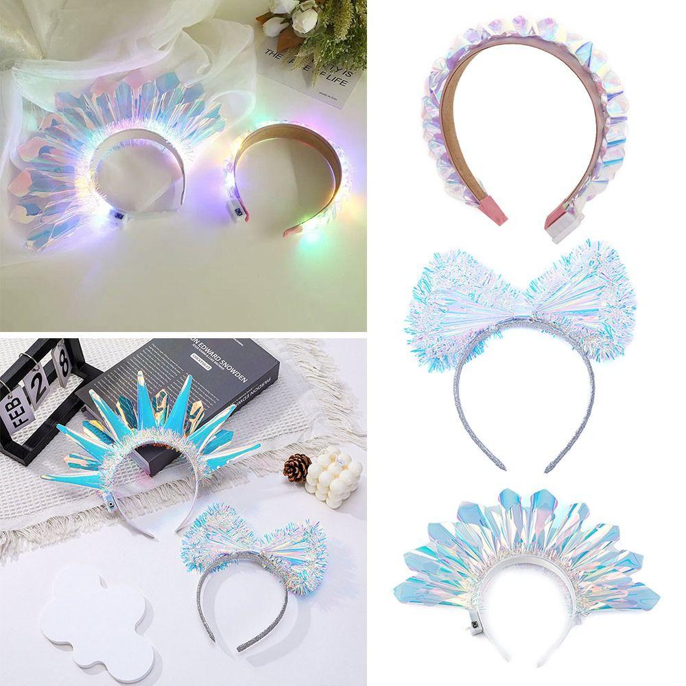 Fashion Glowing Crown Light Up Headband with Color Change LED Hairband Party Cosplay Hair Accessories