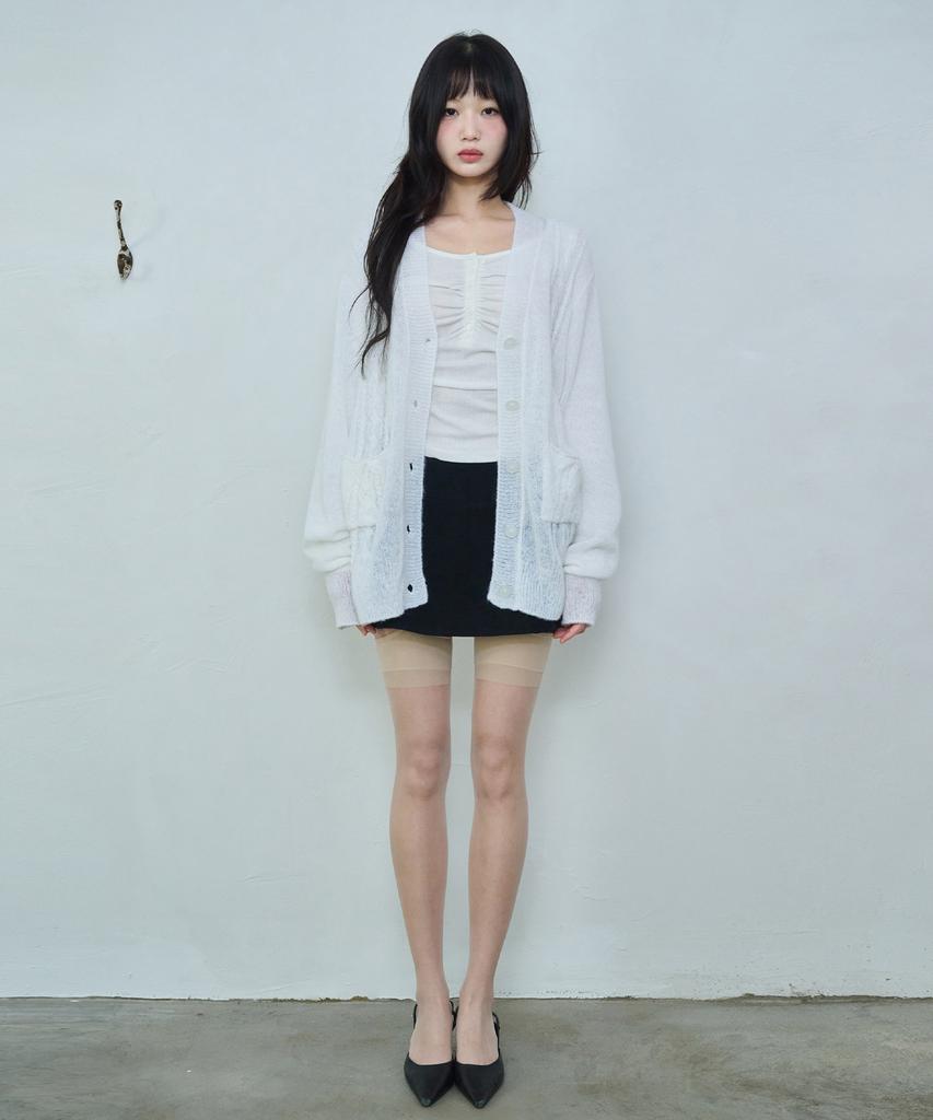 Reise Miya Eri Soft Cardigan [White]