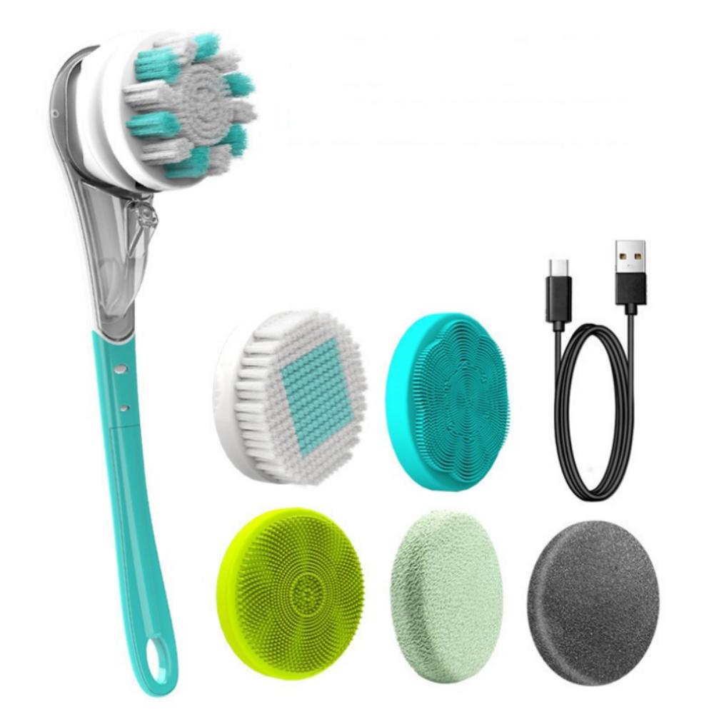Electric Bath Brushes Shower Cleaning Body Massage Brush Multifunctional Brush Spa Waterproof IPX7 Long Handle Back Brushes