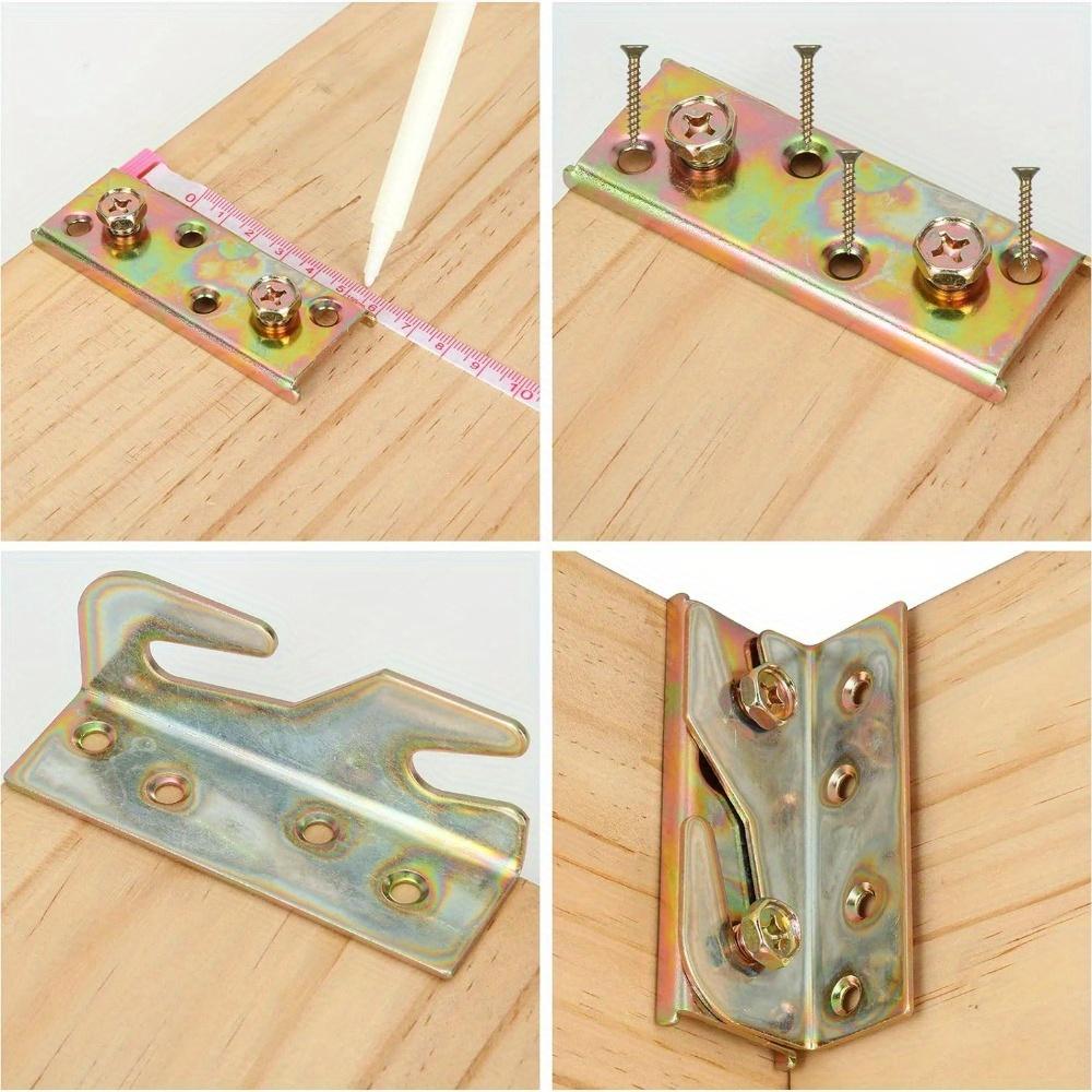 4 Stück Bettgitterhalterungen Ultra-Robust und Langlebig Einfache Installation ohne Zapfen Rutschfeste Bettgestellstütze Inklusive Schrauben für bequeme Montage