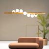 Modern 7-Light Glass Bubble Chandelier Linear Pendant Lamp for Kitchen Island Dining Room