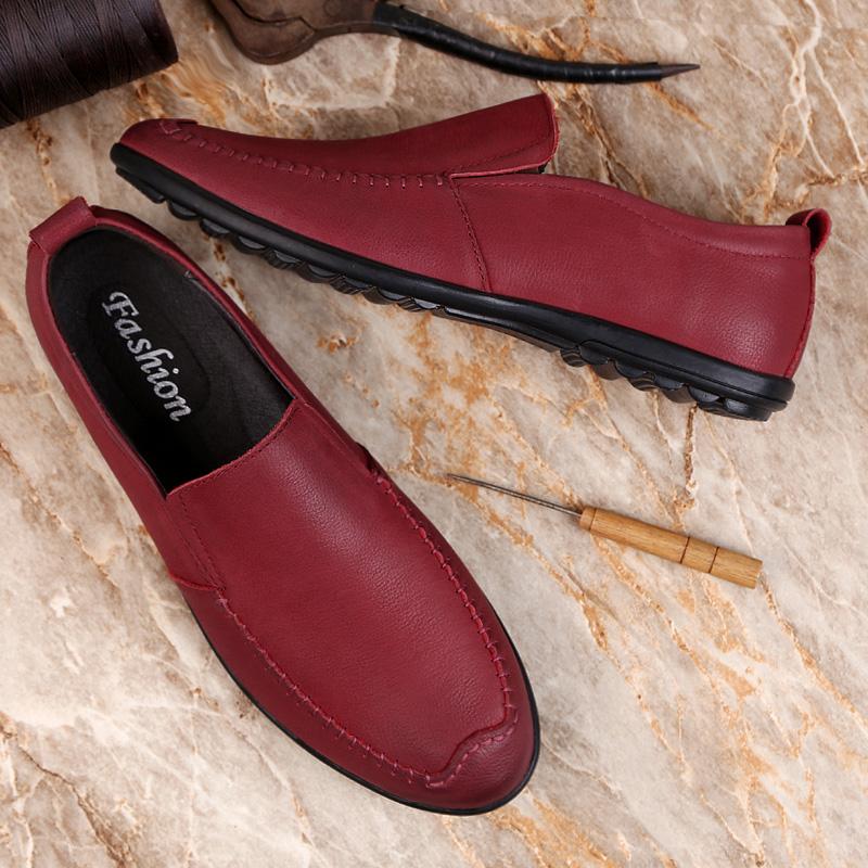 Genuine Leather Mens Flats Luxury Brand Male Loafers Summer Men Driving Shoes Soft Breathable Business Footwear Casual Slip On