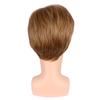 Synthetic Dark Brown Hair Natural Wig for Men Breathable Heat Resistant Cosplay Halloween Short Male Wig with Bangs