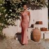 2024 Spring/Summer Sexy Solid Color Sleeveless Backless Slim Dress for Women