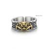 Adjustable Open Ring Men Women Vintage Geometric Totem Minimalist Statement