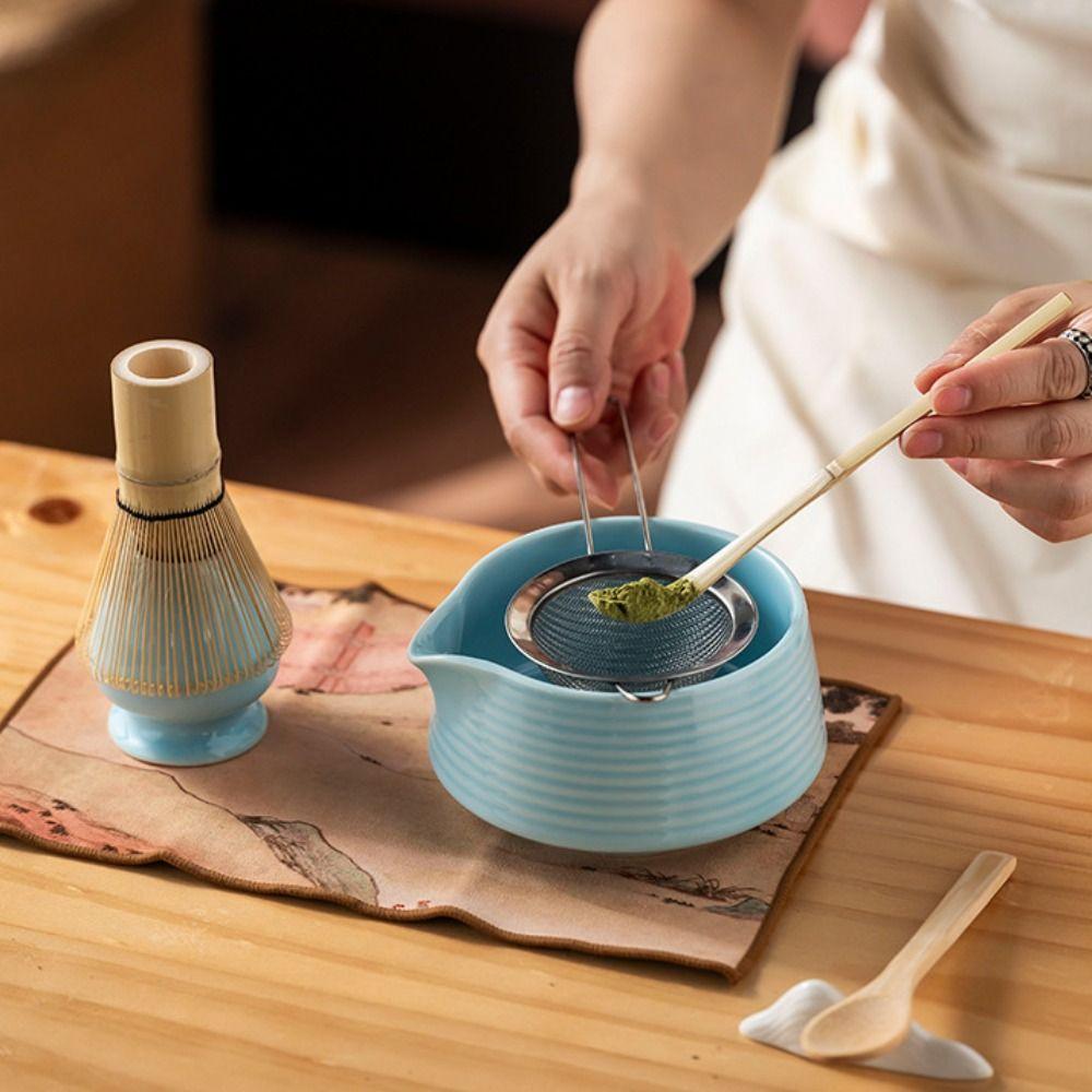 Gradient Color Matcha Bowl Ceramic Japanese Tea Cup New Matcha Whisk Holder  Tea Lovers