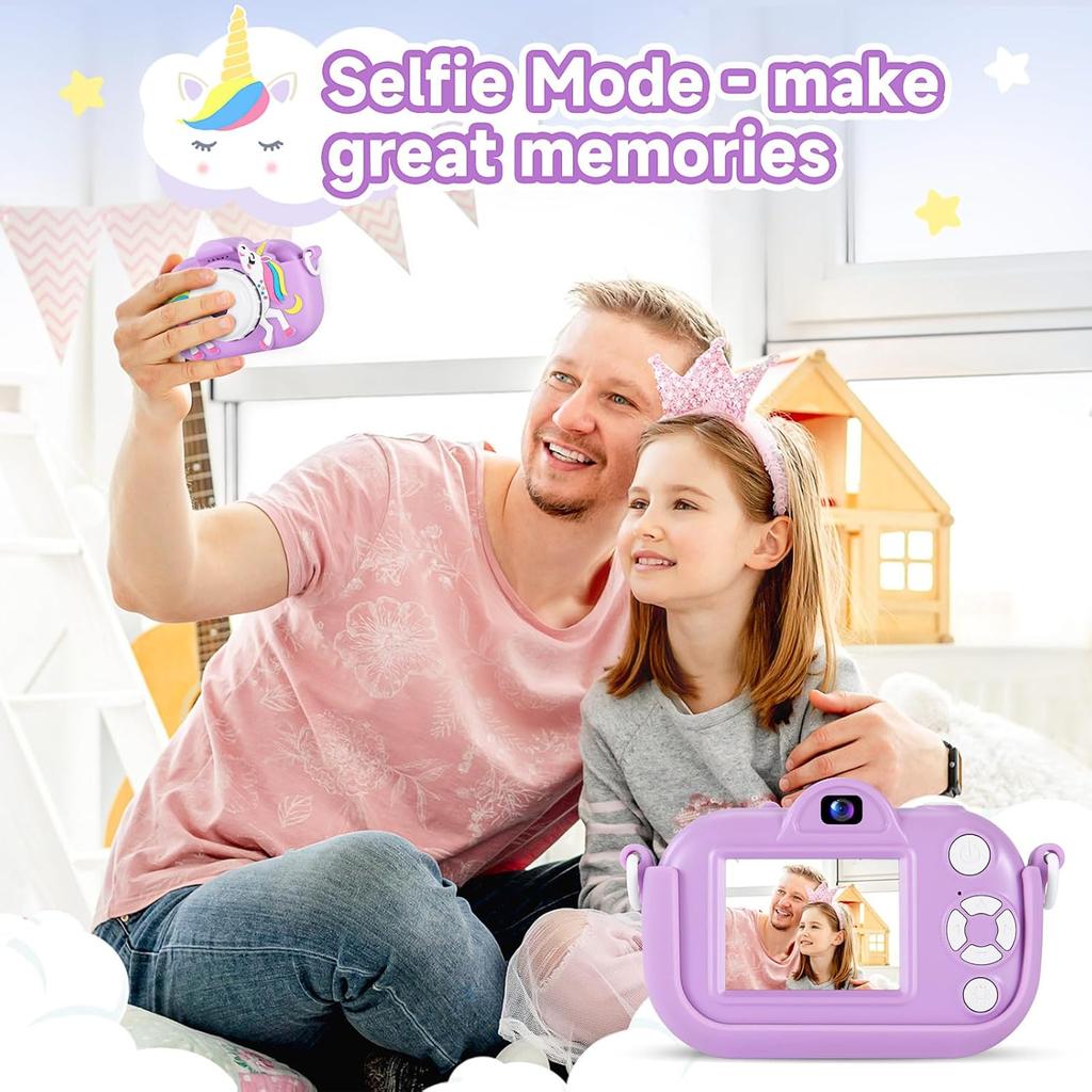 Kids Camera Digital Camera for Age 3-8, 1080P Toddler Camera for Kid with 32GB SD Card, Toddler Girls Toys Age 6-8, Christmas Birthday Gifts for