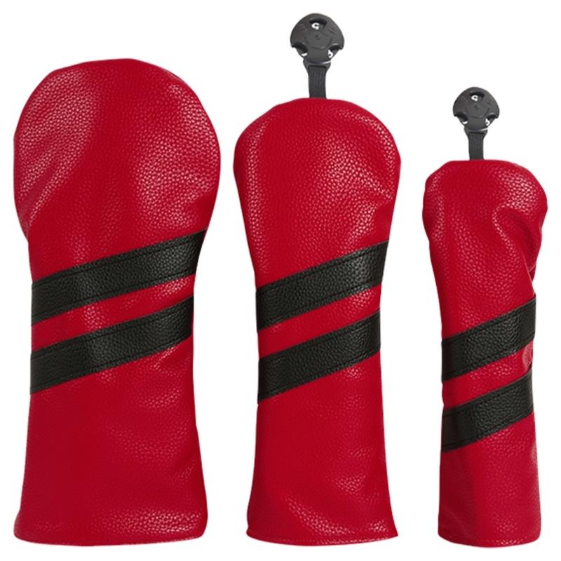 

3Pcs Waterproofs Golfs Club Headcover Golfs Driver Fairway Wood Hybrids Putter Headcover Stripe Pattern Driver Headcover
